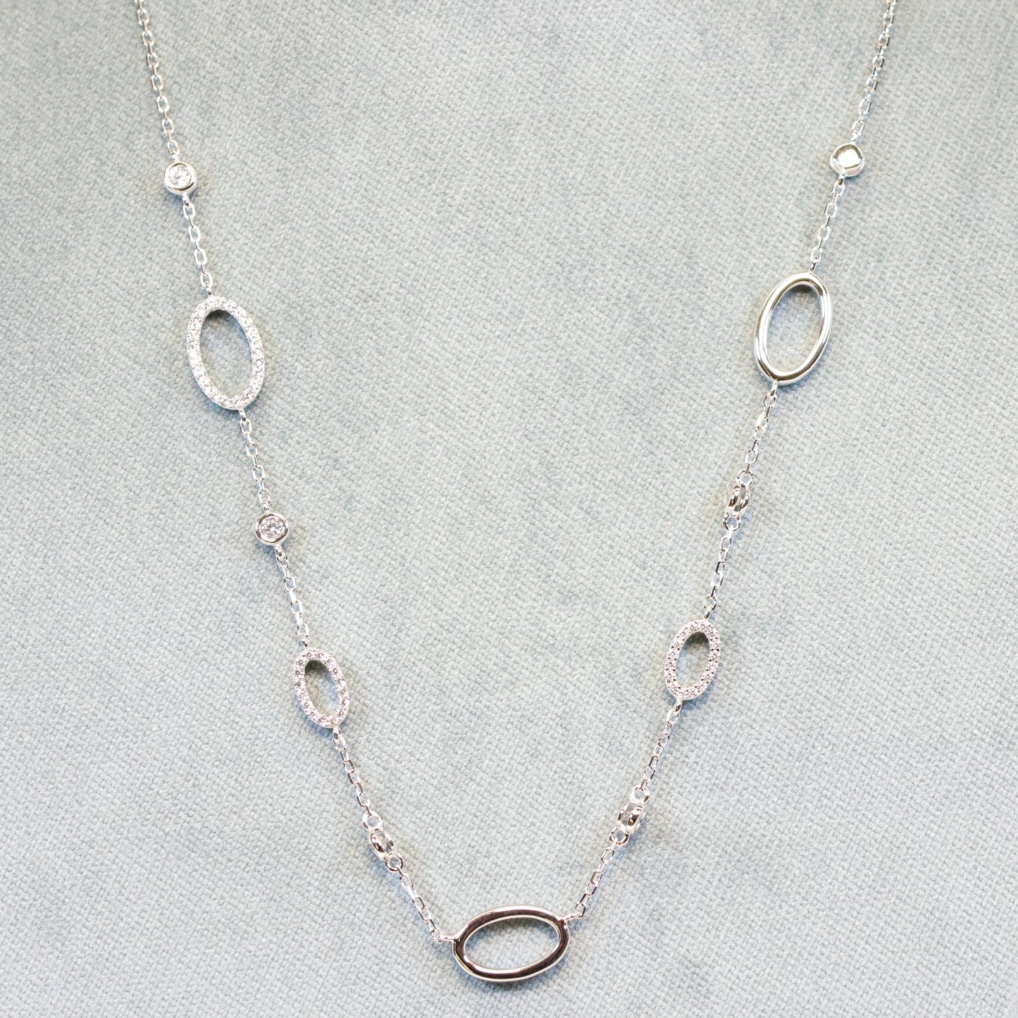 Naiomy silver zilveren ketting met tussenstukken N4S60