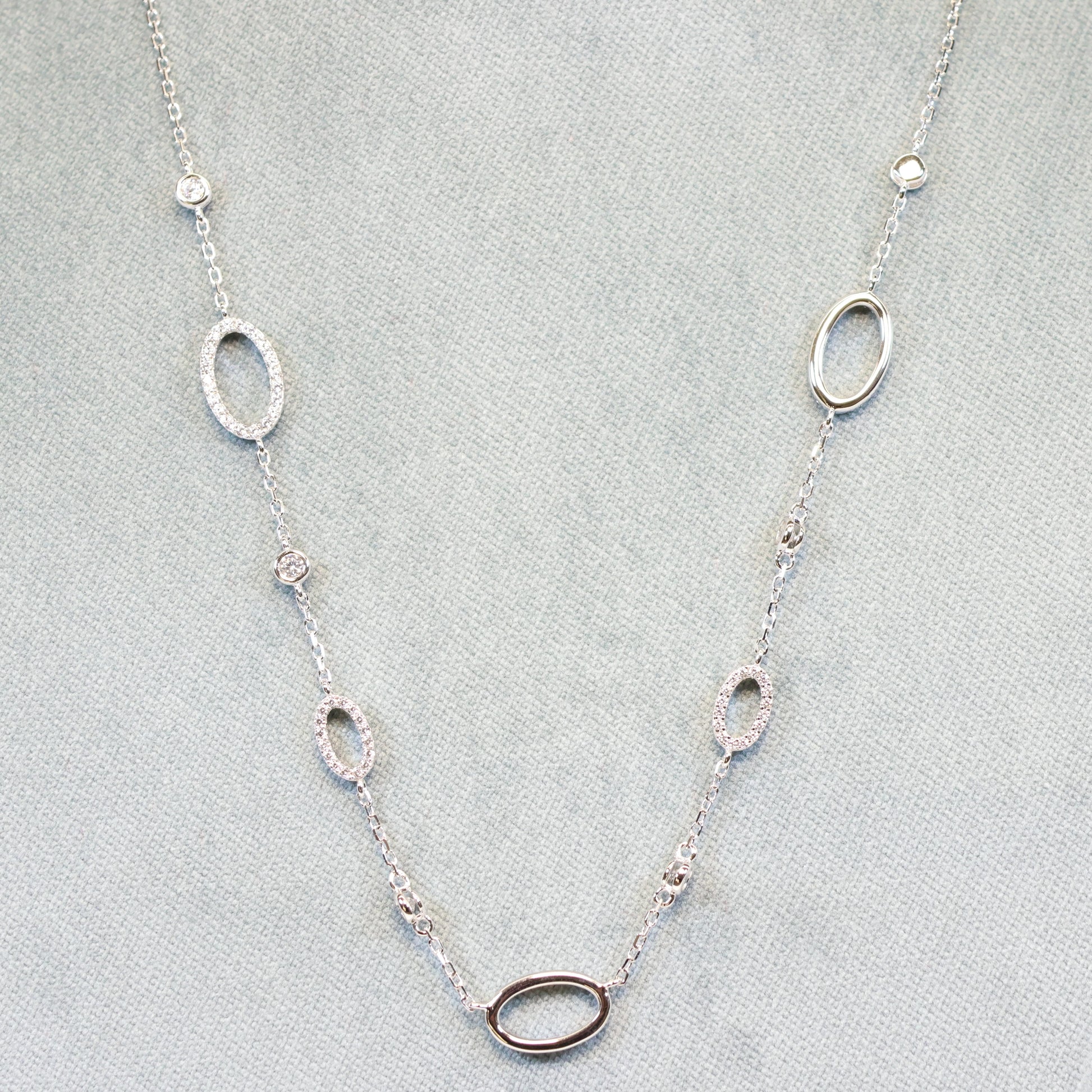 Naiomy silver zilveren ketting met tussenstukken N4S60