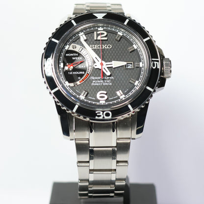 Seiko herenhorloge SRG019P1 kinetic black dial