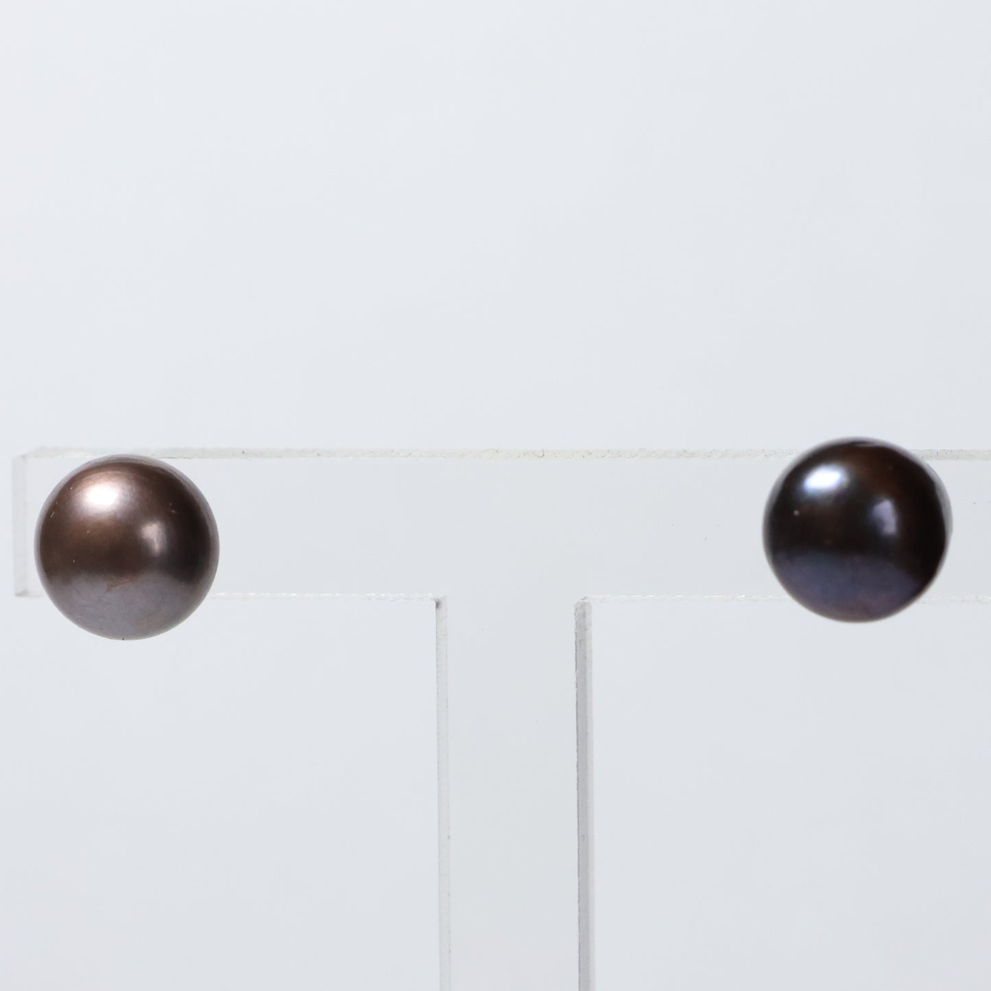 Parel oorbellen grijze biwa parel 7mm