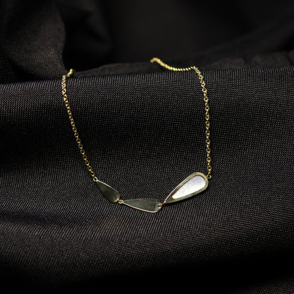 18KT yellow gold chain with spacer with mother of pearl 066576/N 