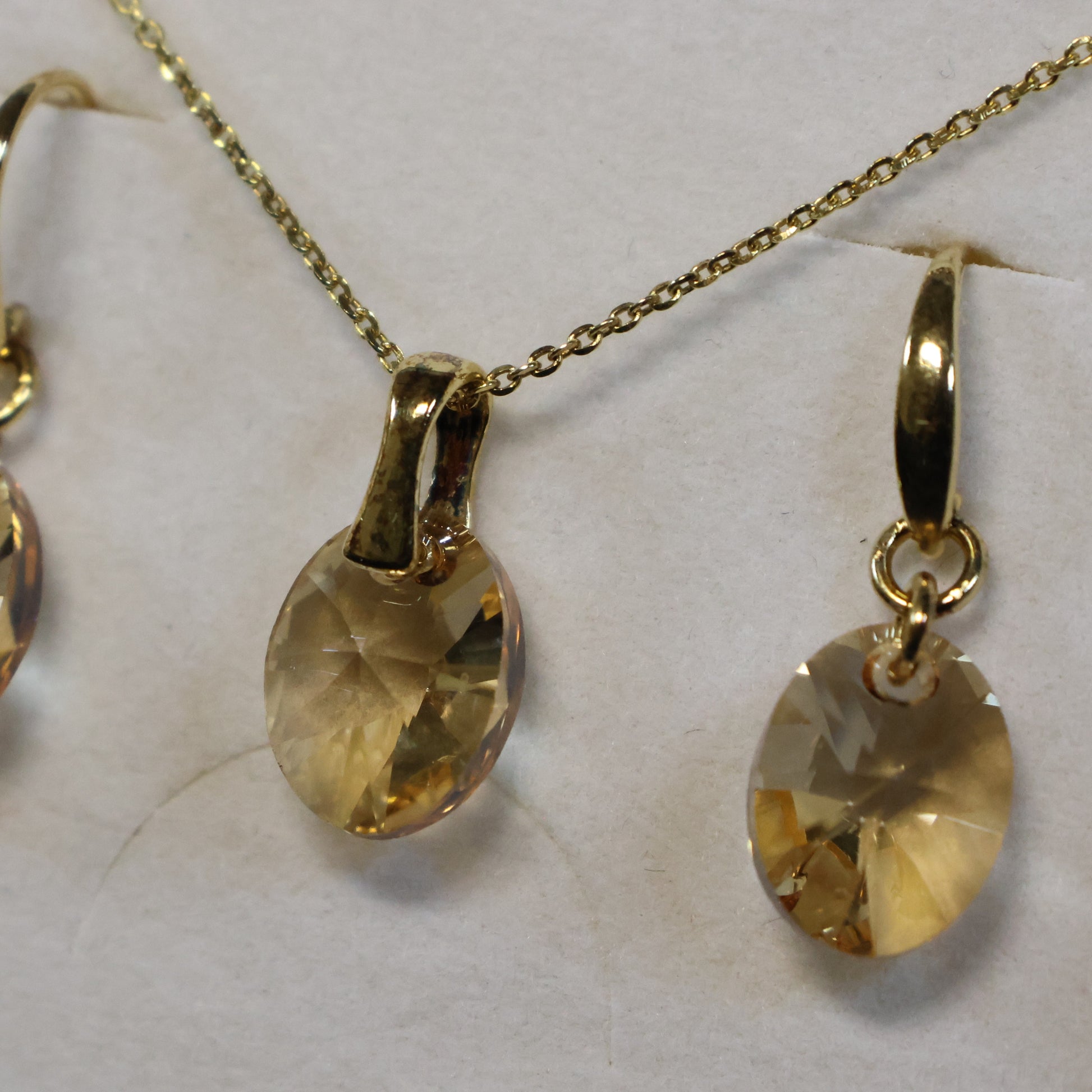 Spark 18kt vergulde Zilveren Halsketting met Swarovski kristal hanger NZG602812GS