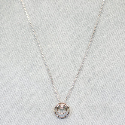 Naiomy Moments zilveren Halsketting met Cirkelvormige hanger B1H08