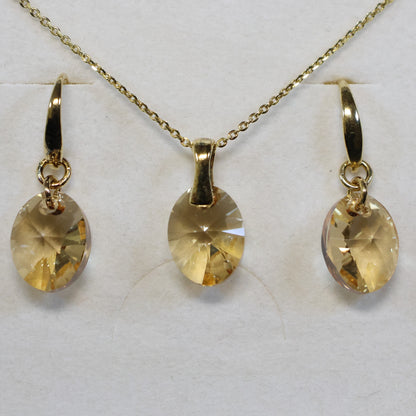 Spark 18kt vergulde Zilveren Halsketting met Swarovski kristal hanger NZG602812GS