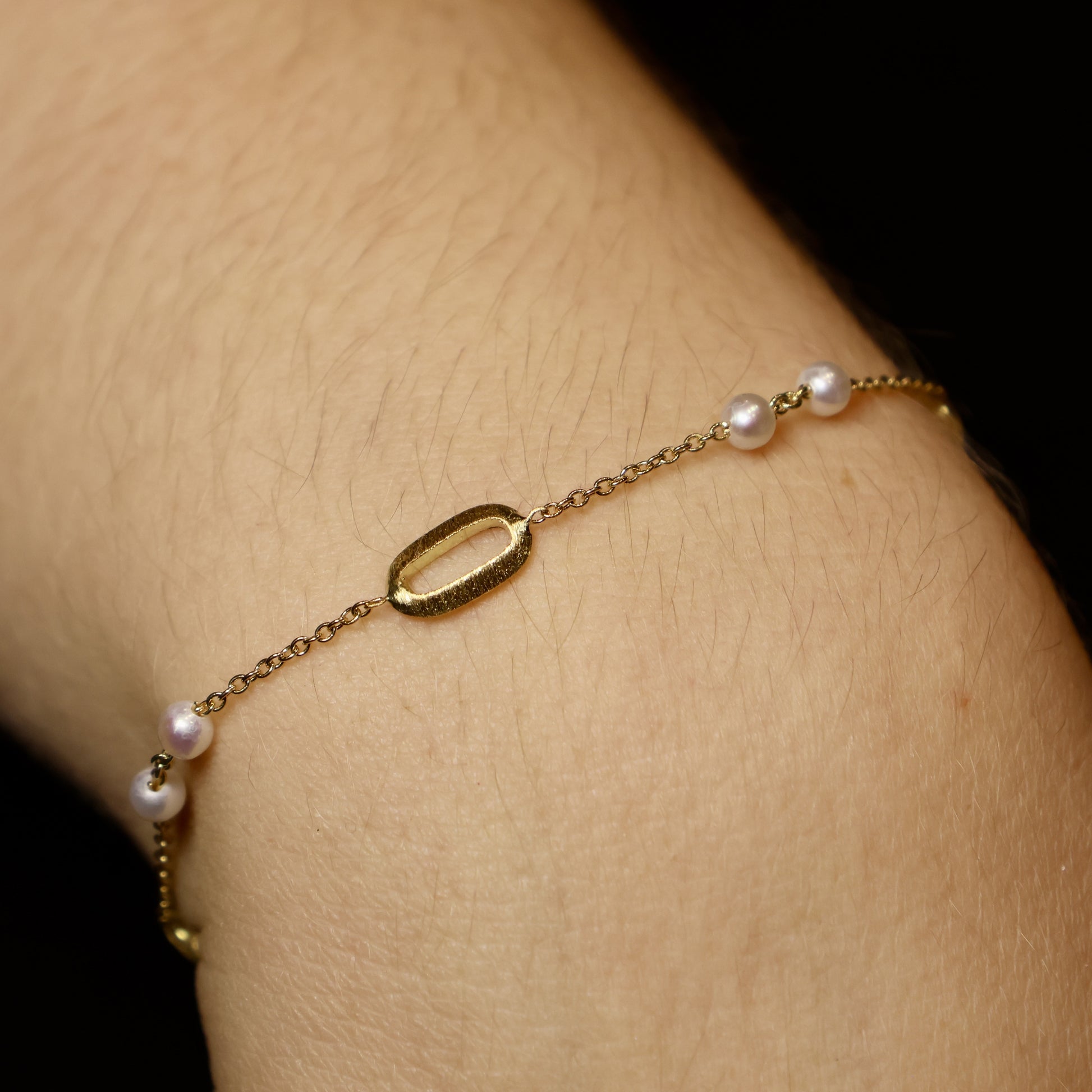 18KT geel gouden armband met parel 068279P