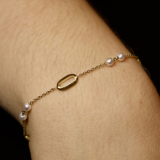 18KT geel gouden armband met parel 068279P
