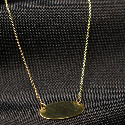 18kt geel gouden ketting met plaatje 060387
