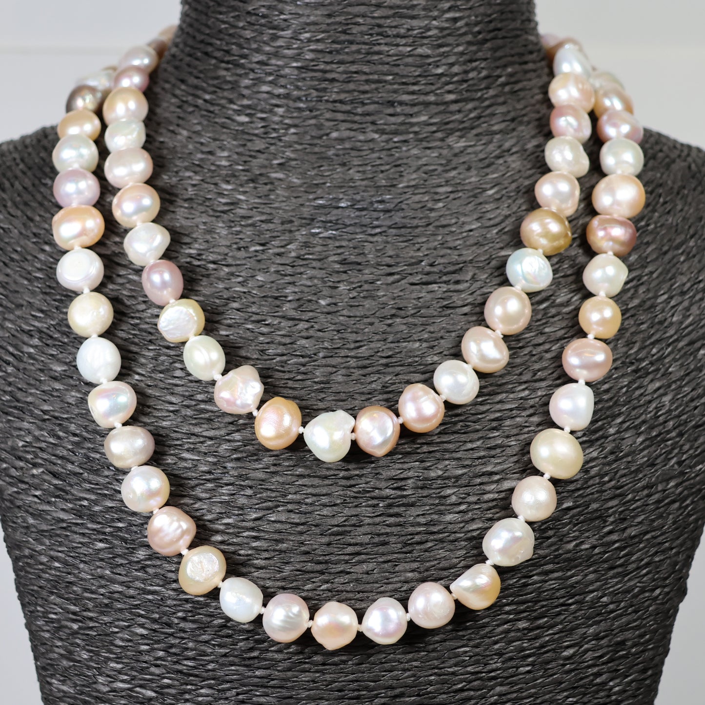 Parelketting 60cm 9mm zoetwaterparel zilveren slot 