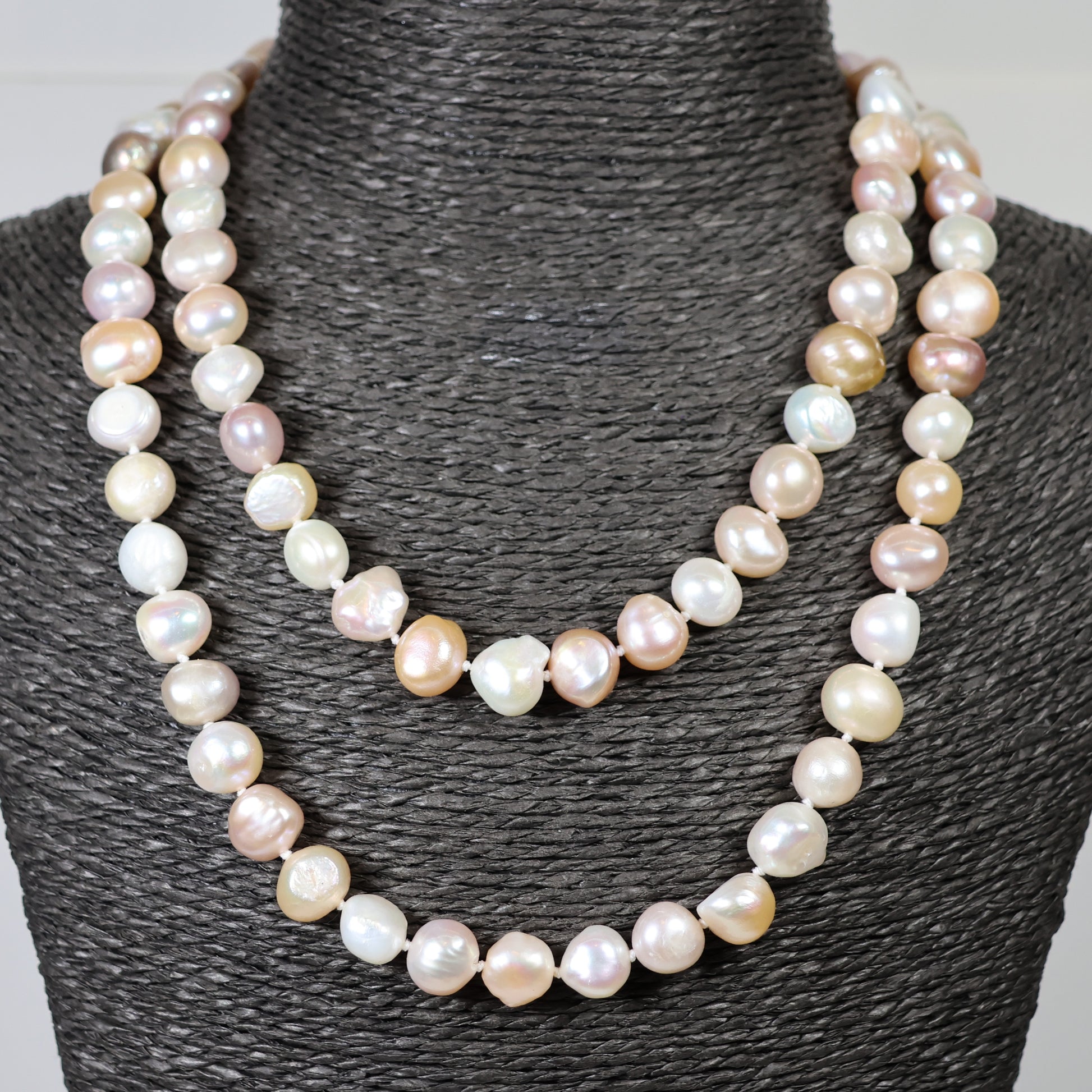 Parelketting 60cm 9mm zoetwaterparel zilveren slot 