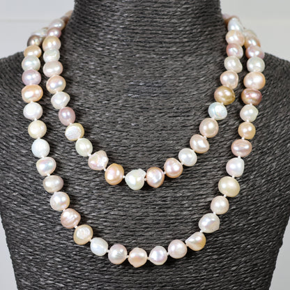 Parelketting 60cm 9mm zoetwaterparel zilveren slot 
