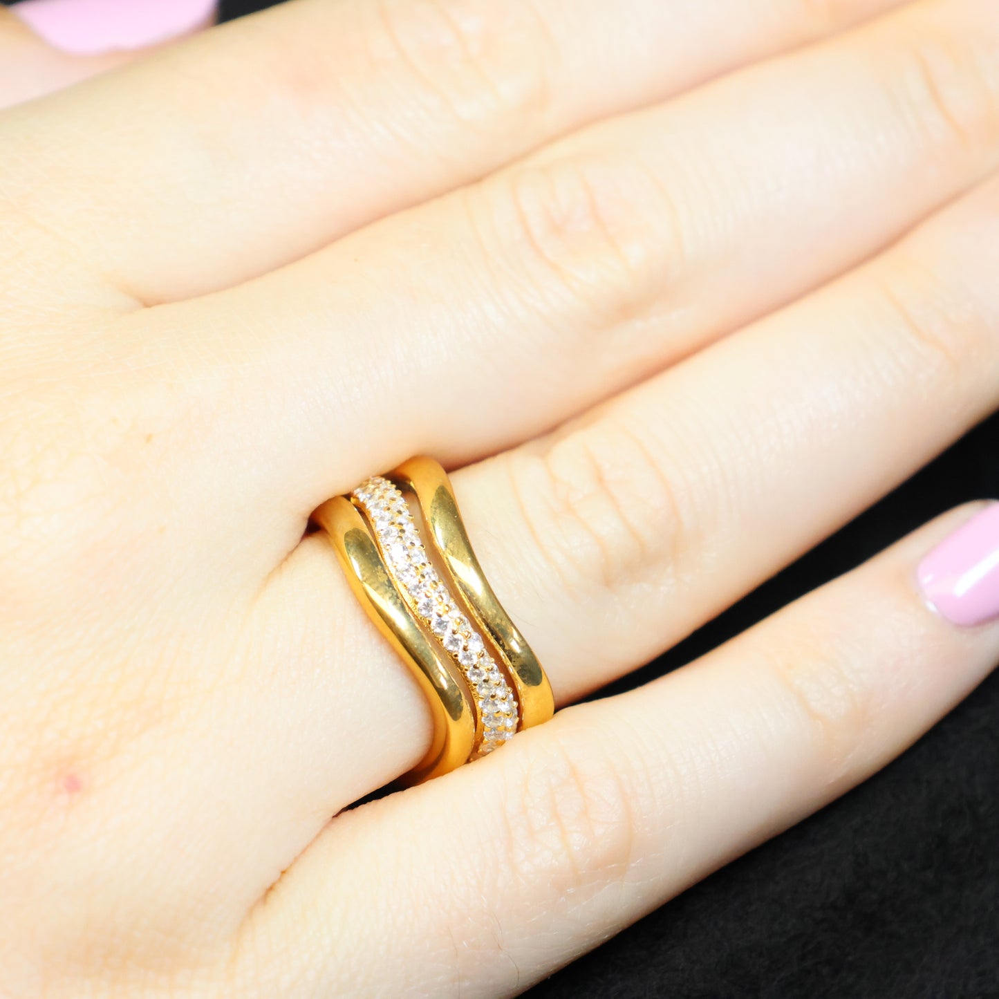 Naiomy Silver zilveren Bicolor ring met zirconia steen N4P51