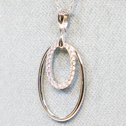 Naiomy zilveren ketting met ovale hanger N5B60