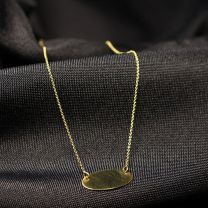18kt geel gouden ketting met plaatje 060387