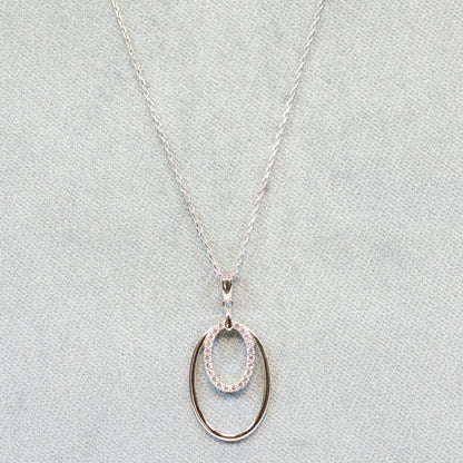 Naiomy zilveren ketting met ovale hanger N5B60