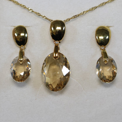 Spark 18karaat vergulde Zilveren hangoorbellen met Swarovski kristallen KG643811GS