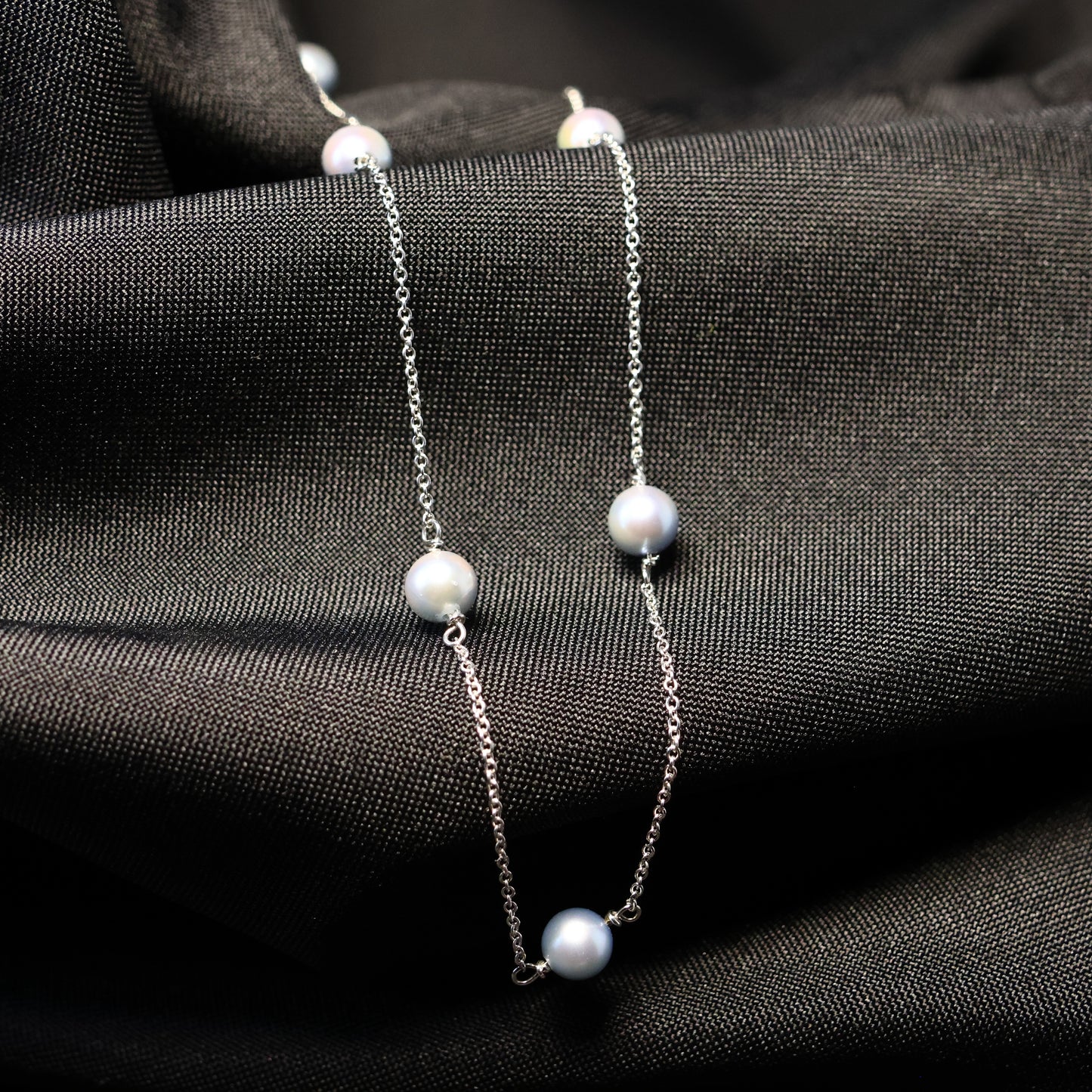 18KT wit gouden ketting met parel 058736P