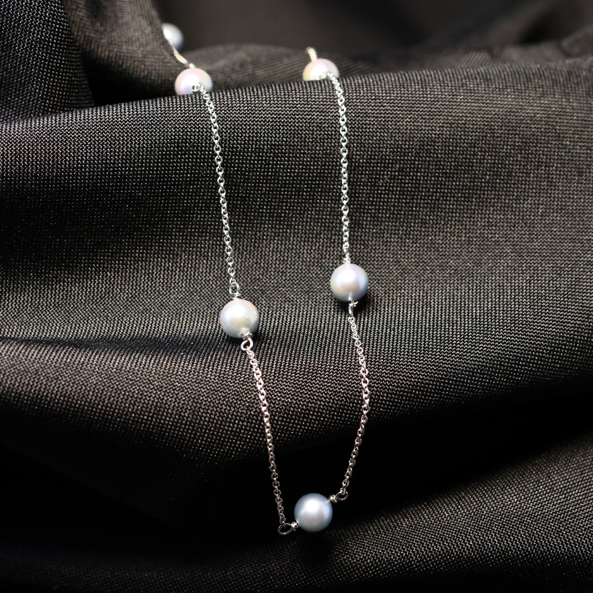 18KT wit gouden ketting met parel 058736P