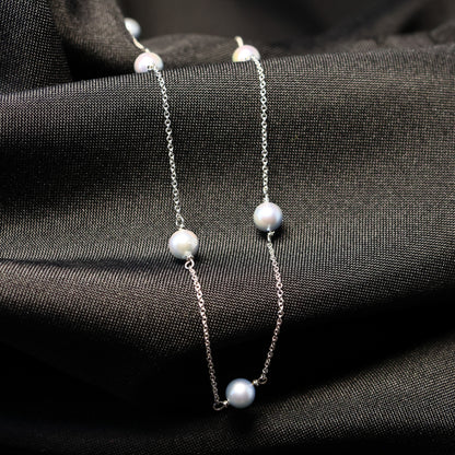 18KT wit gouden ketting met parel 058736P