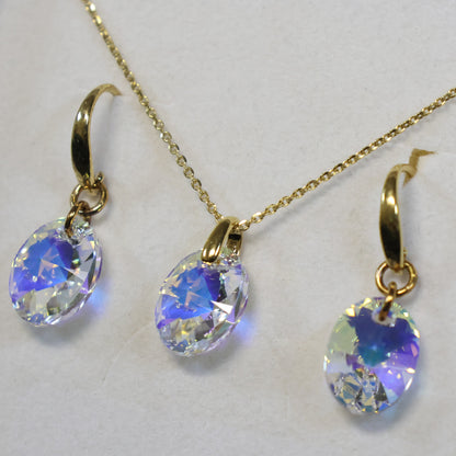 Spark 18karaat vergulde Zilveren hangoorbellen met Swarovski kristallen KWG602812AB