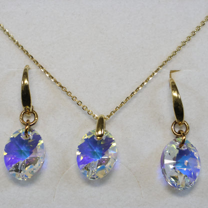 Spark 18karaat vergulde Zilveren hangoorbellen met Swarovski kristallen KWG602812AB