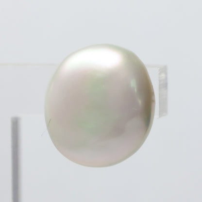 Parel oorbellen zilver grote witte platte parel