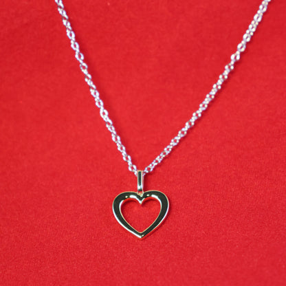 Naiomy silver zilveren ketting met verguld Hartje N3O52