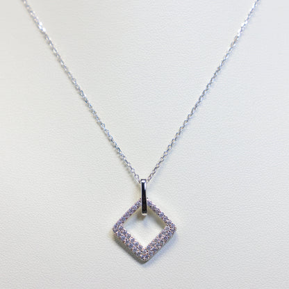 Naiomy zilveren ketting met vierkante hanger N5K64