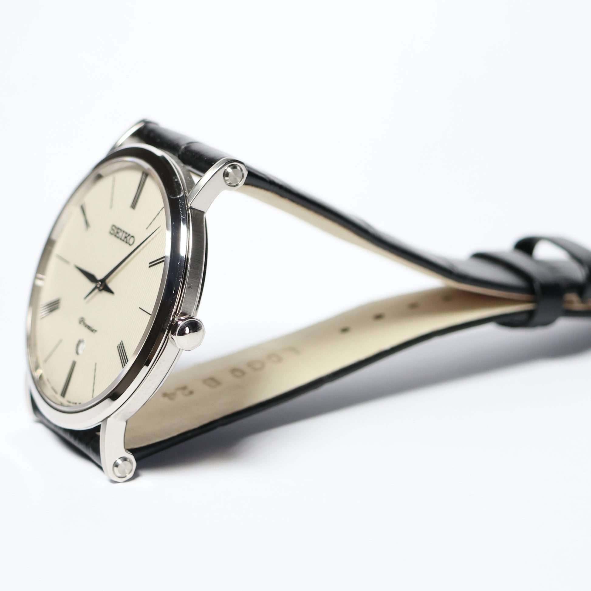 Seiko horloge SKP395P1 Premier quartz wit