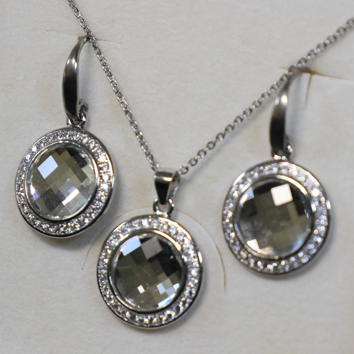 Spark zilveren ketting met Swarovski kristallen hanger NC203510