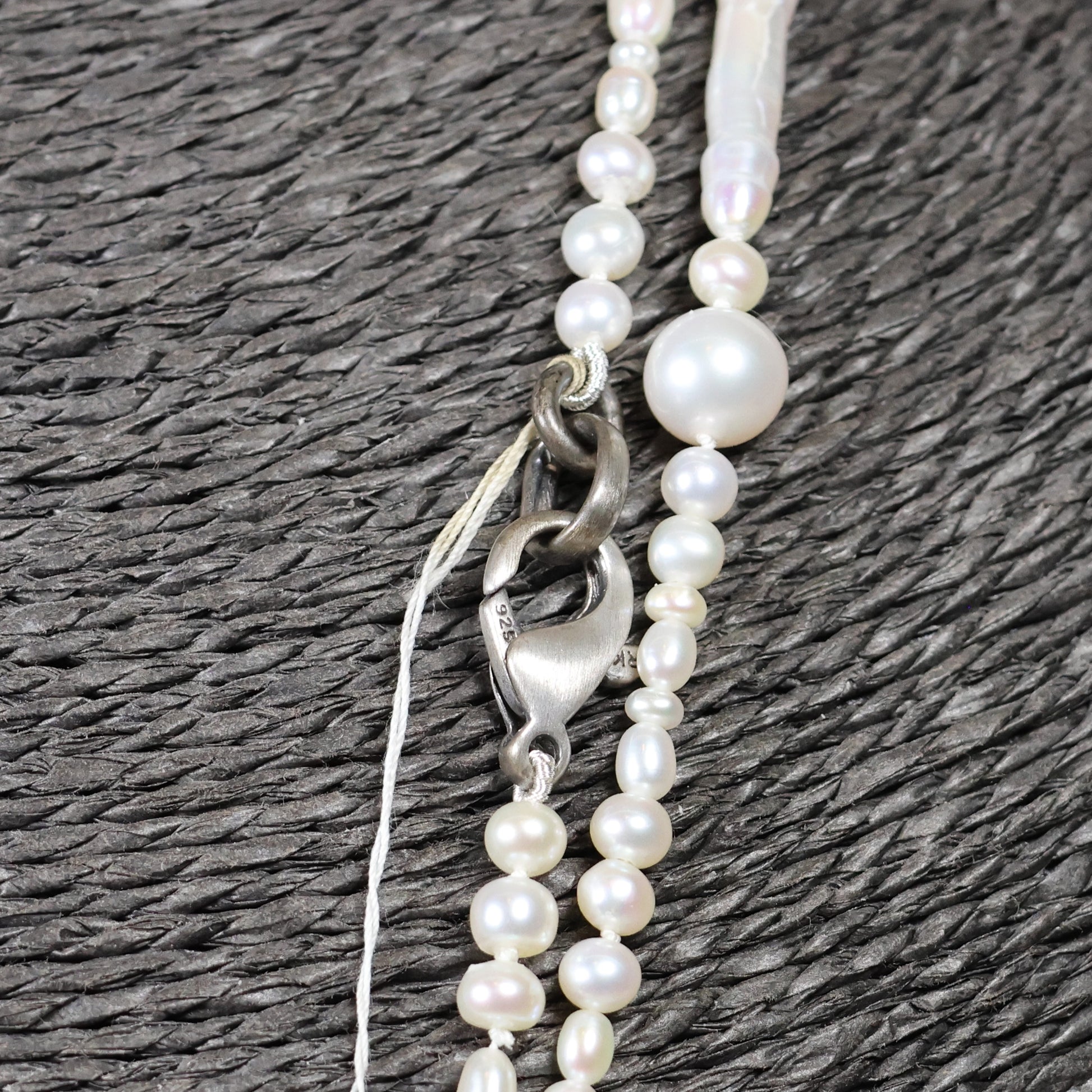 Parelketting 115cm diverse zoetwaterparel zilveren slot
