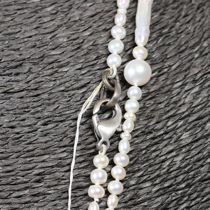 Parelketting 115cm diverse zoetwaterparel zilveren slot