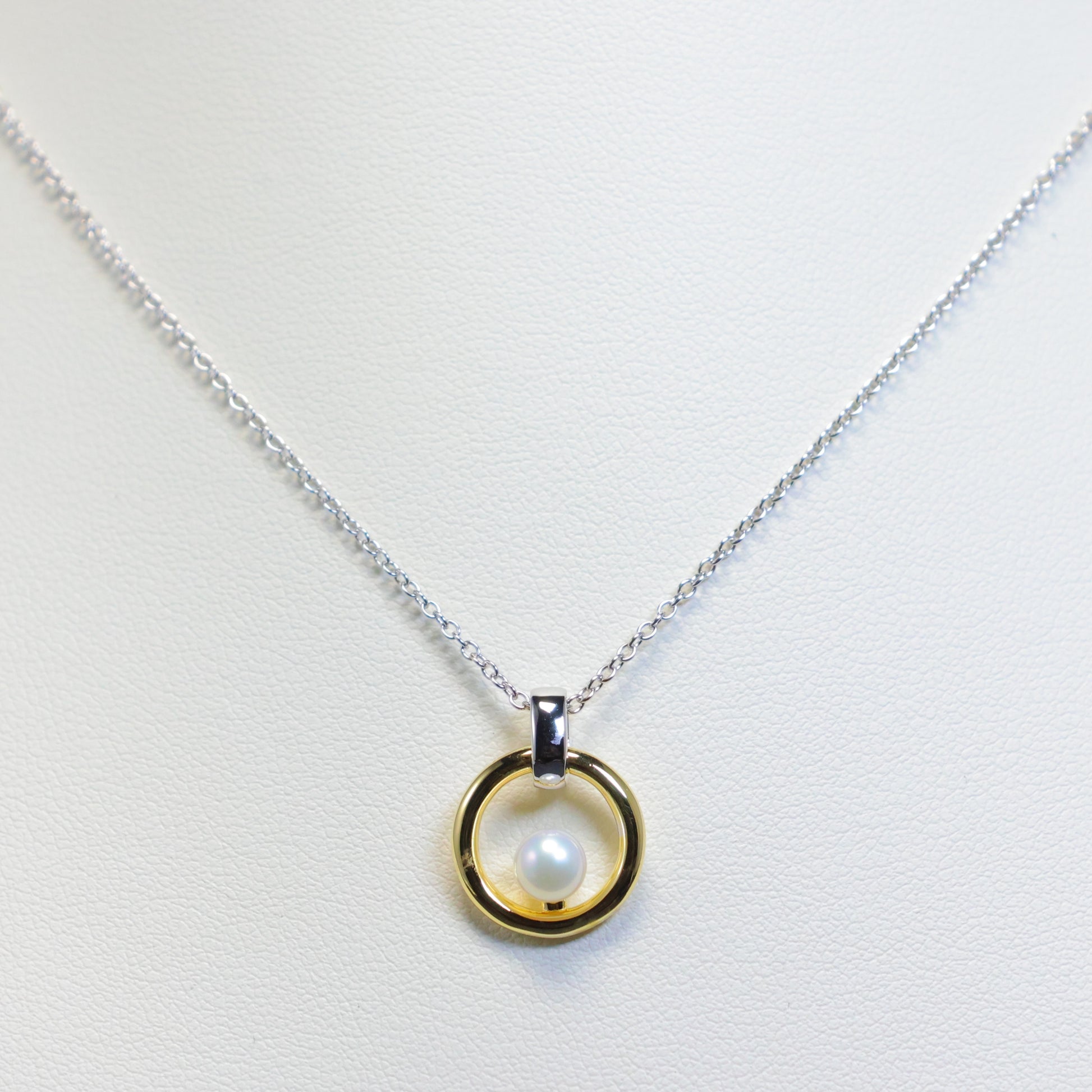 Naiomy zilveren ketting met bicolor parel hanger N5P67