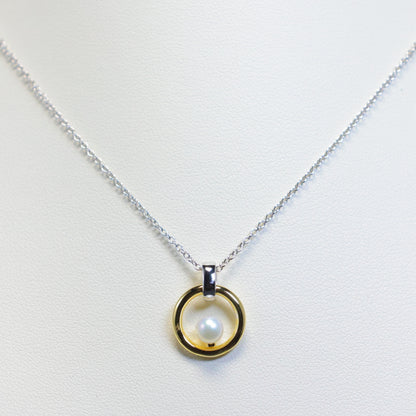 Naiomy zilveren ketting met bicolor parel hanger N5P67