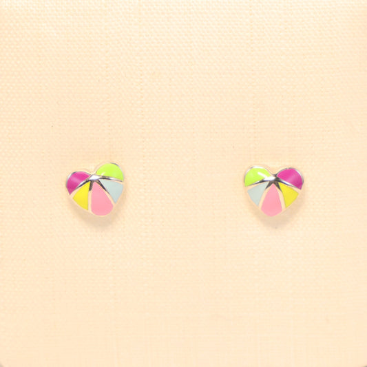 Zilveren Kids hartjes Oorbellen 950408