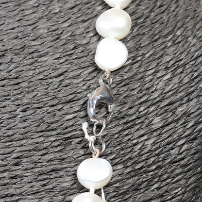 Parelketting 73cm 10mm zoetwaterparel zilveren slot 