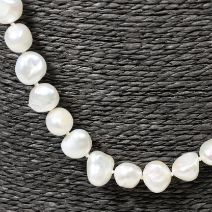 Parelketting 73cm 10mm zoetwaterparel zilveren slot 