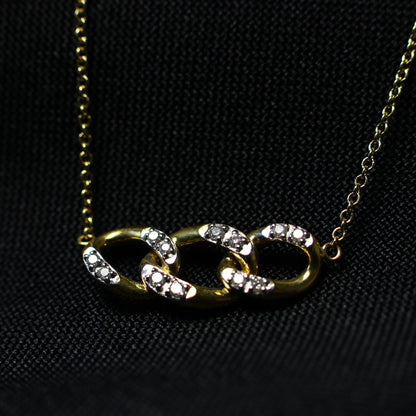 Ketting geel goud met briljant 063190A