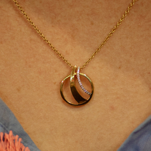 18KT yellow gold pendant with brilliant 062423A 
