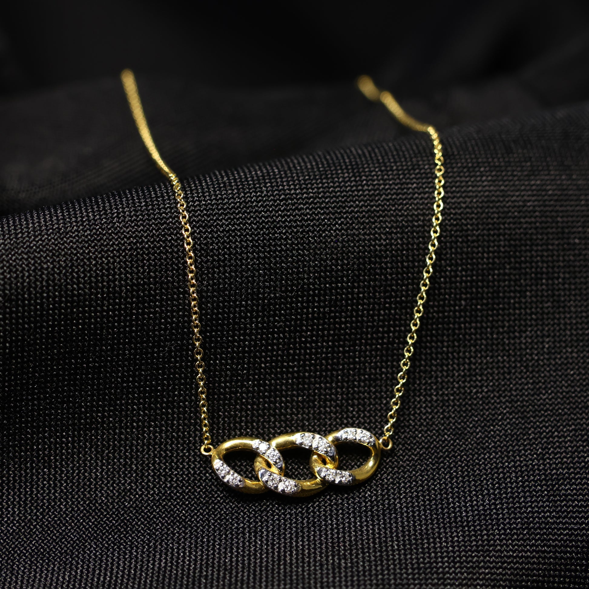 Ketting geel goud met briljant 063190A
