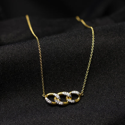 Ketting geel goud met briljant 063190A