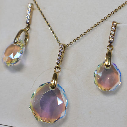 Spark 18karaat vergulde Zilveren hangoorbellen met Swarovski kristallen KCG643611CSH