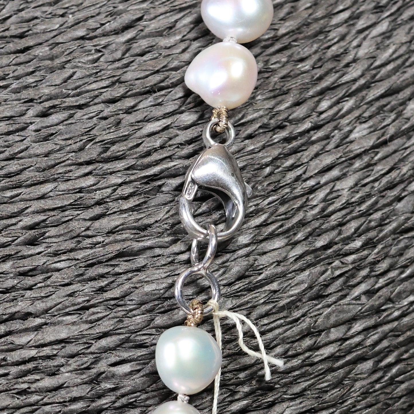 Parelketting 61cm baroque 8mm zoetwater parels zilveren slot 