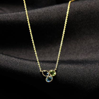 18karaat geel gouden ketting met tussenstuk met kleurstenen 067528/3K