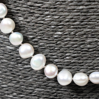 Parelketting 61cm baroque 8mm zoetwater parels zilveren slot 