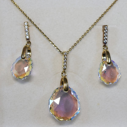 Spark 18karaat vergulde Zilveren hangoorbellen met Swarovski kristallen KCG643611CSH