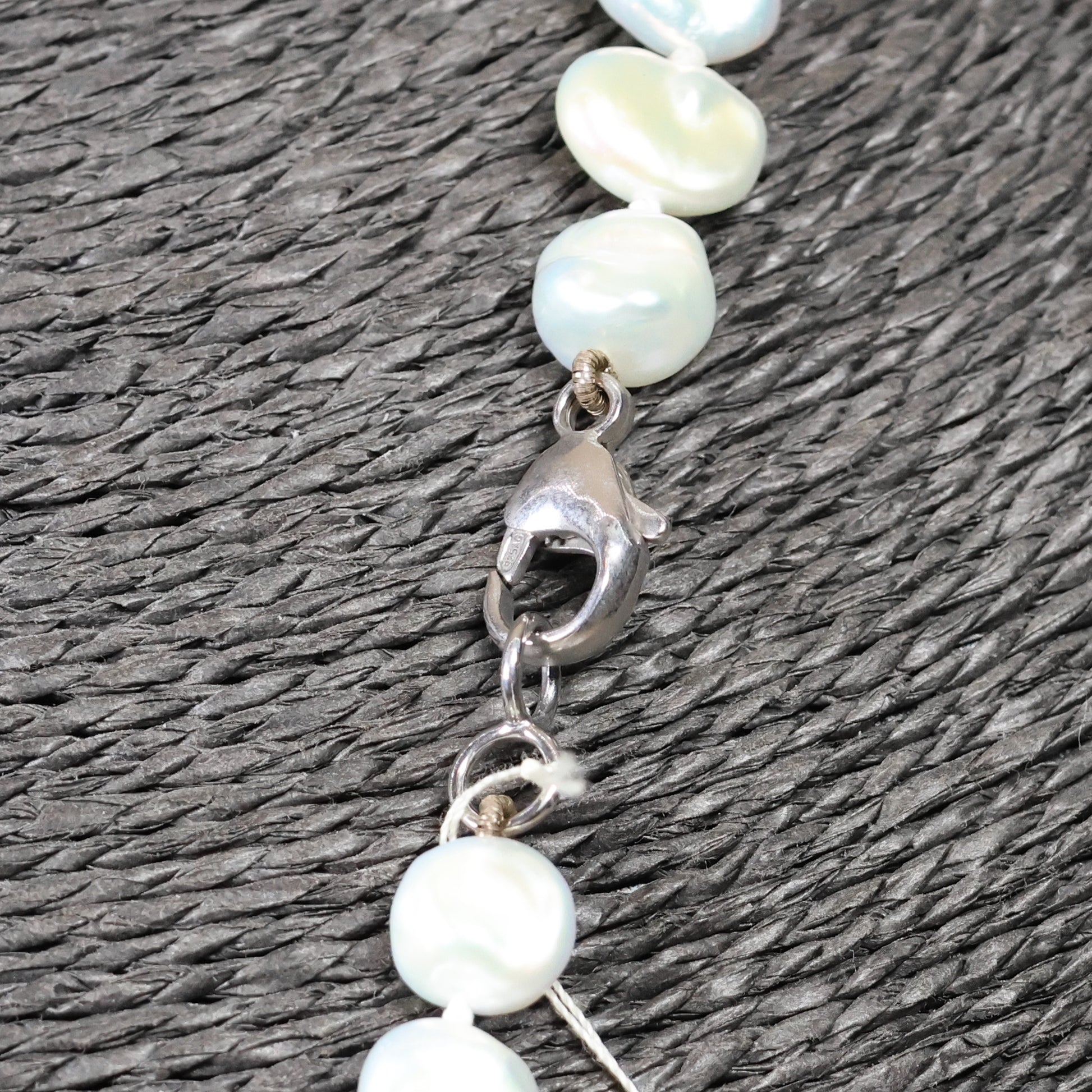 Parelketting 65cm baroque 9mm zoetwaterparels zilveren slot ZCEV133
