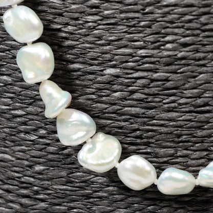 Parelketting 65cm baroque 9mm zoetwaterparels zilveren slot ZCEV133