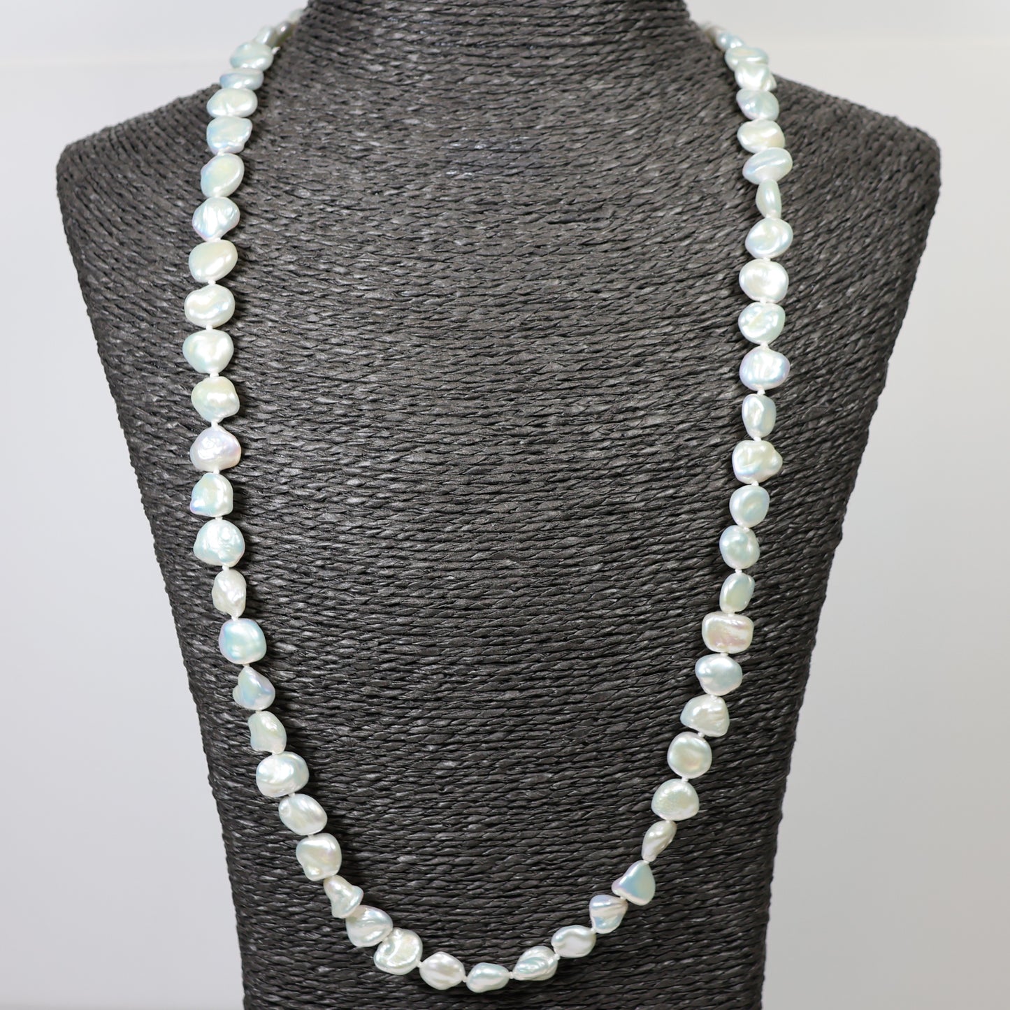 Parelketting 65cm baroque 9mm zoetwaterparels zilveren slot ZCEV133
