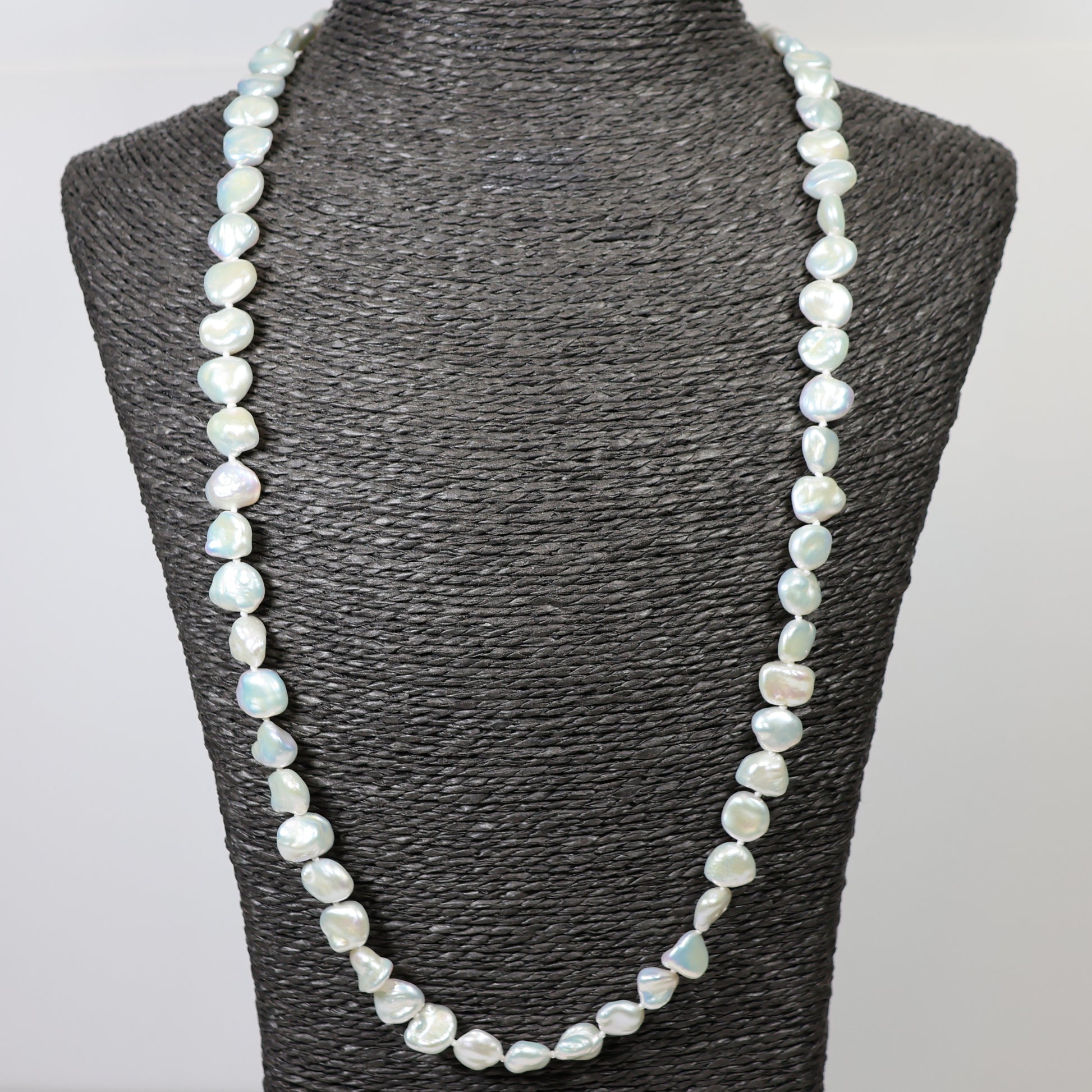 Parelketting 65cm baroque 9mm zoetwaterparels zilveren slot ZCEV133