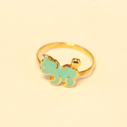 9 karaat Kids blauwe kat ring